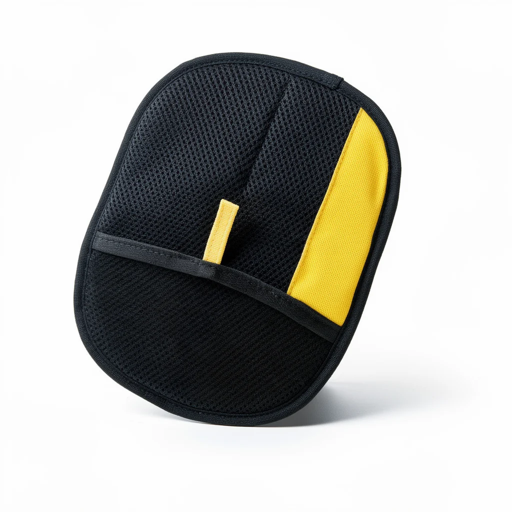 Black and yellow pet hair remover glove