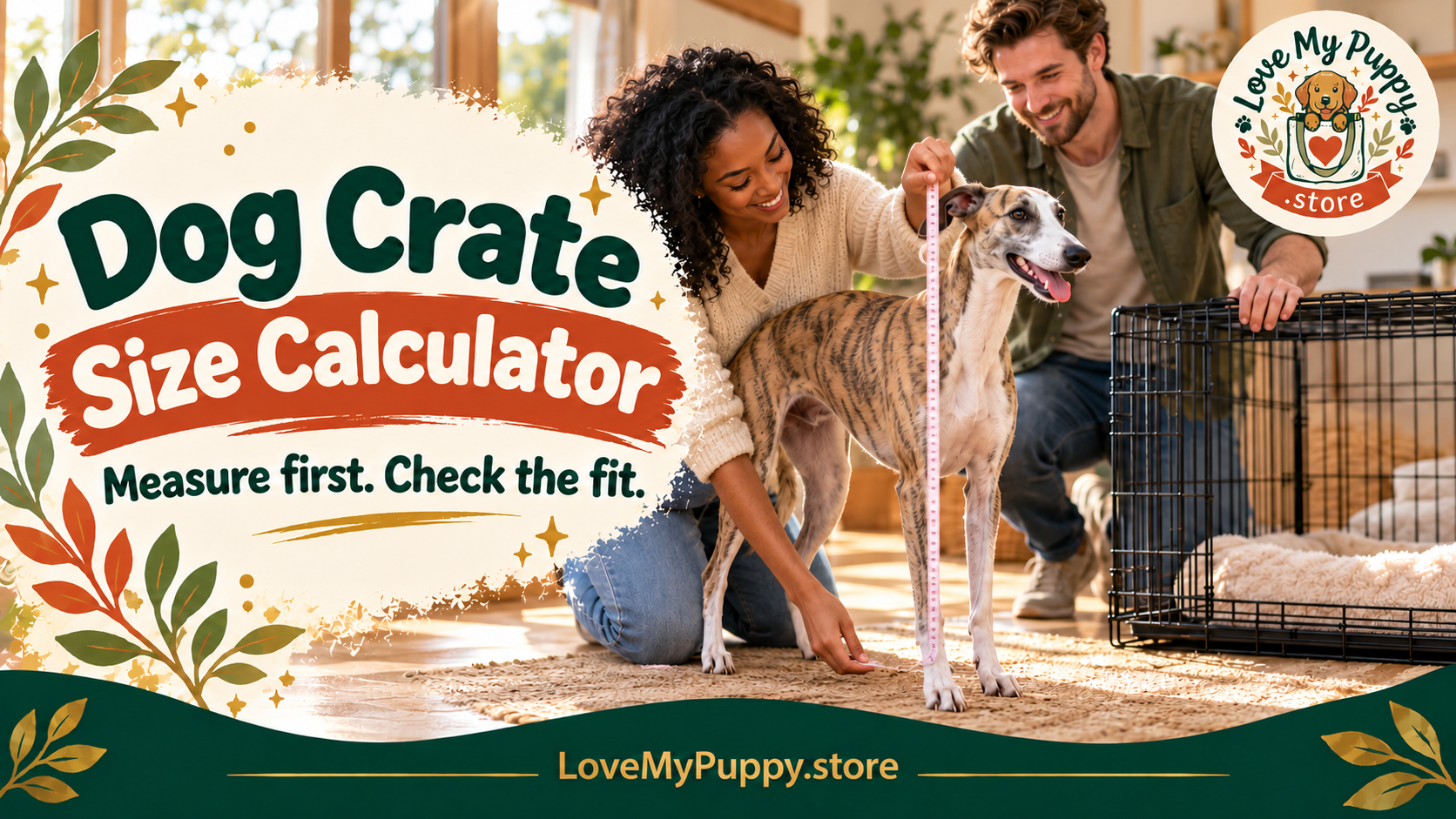 dog-crate-size-calculator-hero-v2 - LoveMyPuppy Dog Crate Size Calculator: Don’t Buy a Crate She’ll Outgrow