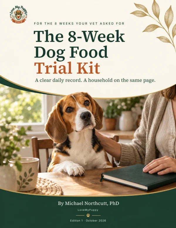 Cover of The 8-Week Dog Food Trial Kit with a Beagle