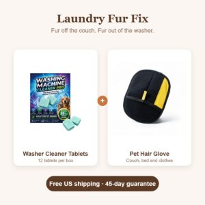 The Laundry Fur Fix: washer cleaner tablets and pet hair glove
