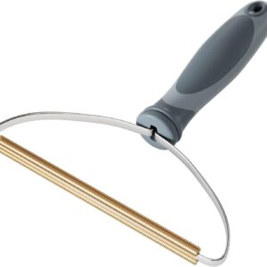 Gray handheld pet hair carpet rake