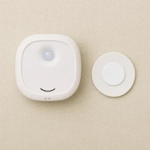 In the box: the odor eliminator and its wall plate with adhesive pad